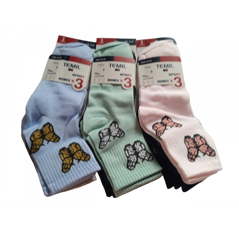 3 PAIRES DE CHAUSSETTES PAPILLONS